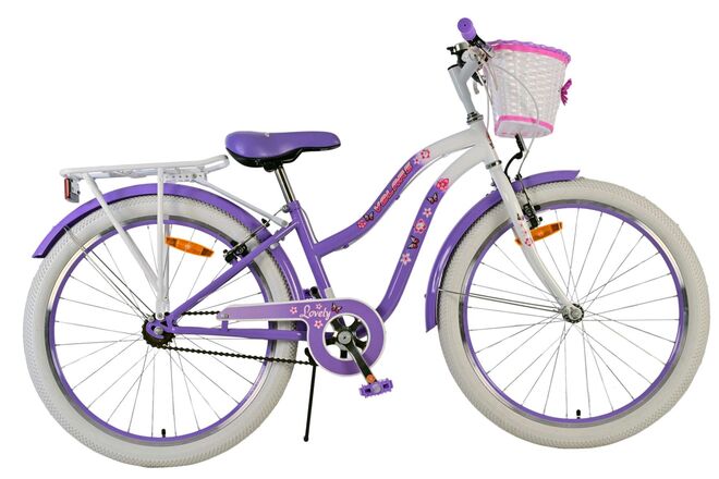 Volare Lovely Kinderfiets - Meisjes - 24 inch - Paars - Twee handremmen - Afbeelding 1